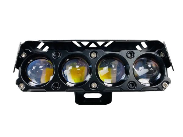 Фара LED 40W 8-80V с козырьком алюминиевый корпус ближний + дальний белый + оранжевый IP67 2459