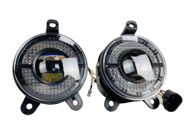 Фары универсальные противотуманные LED 60W 12-80V 3 дхо и большой линзой, белый и оранжевый цвет (комплект) 2516