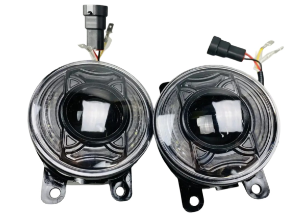 Противотуманные фары LED универсальные 60W защита IP67 12-80V с дхо белый+оранжевый с матричными линзами 2517