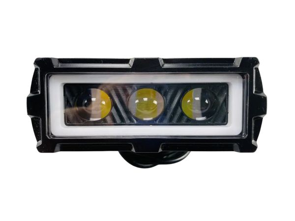 Фара прямоугольная с LED CHIP 3D линза 9-32V 6000К IP67 LED CHIP 3030 желтый и белый свет + габаритный свет 2481
