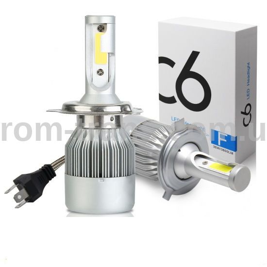 Светодиодные LED C6 лампы H4 ближний/дальний 12-24В