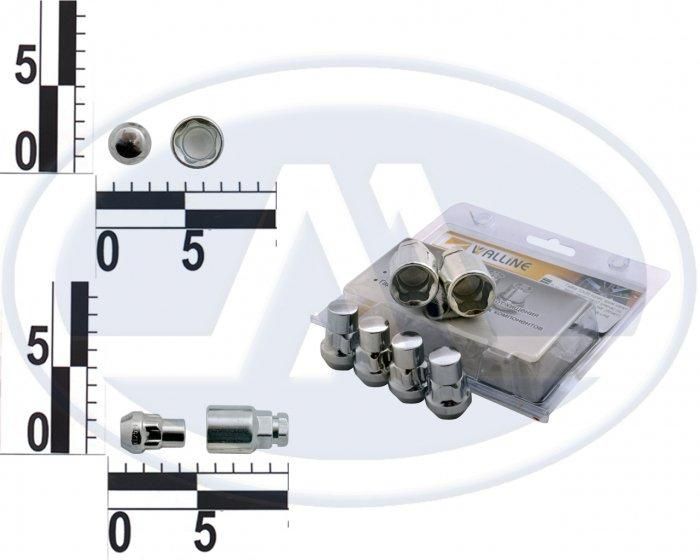 Гайка 12x36 коліс хром конус закр. секретки (2 ключа) (ш 1.25) (4 шт) (блистер) 416444 Н2 (вир-во WALLINE)