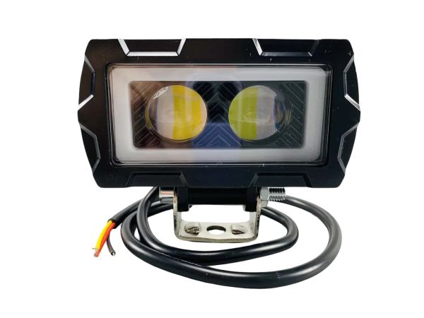 Фара прямоугольная LED + DRL 2 LED CHIP (объемная линза) 10-80V желтый и белый свет + крепеж 2480
