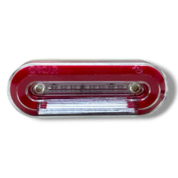 Габаритный фонарь Neon красный, 12/24V с нижней белой подсветкой К-013