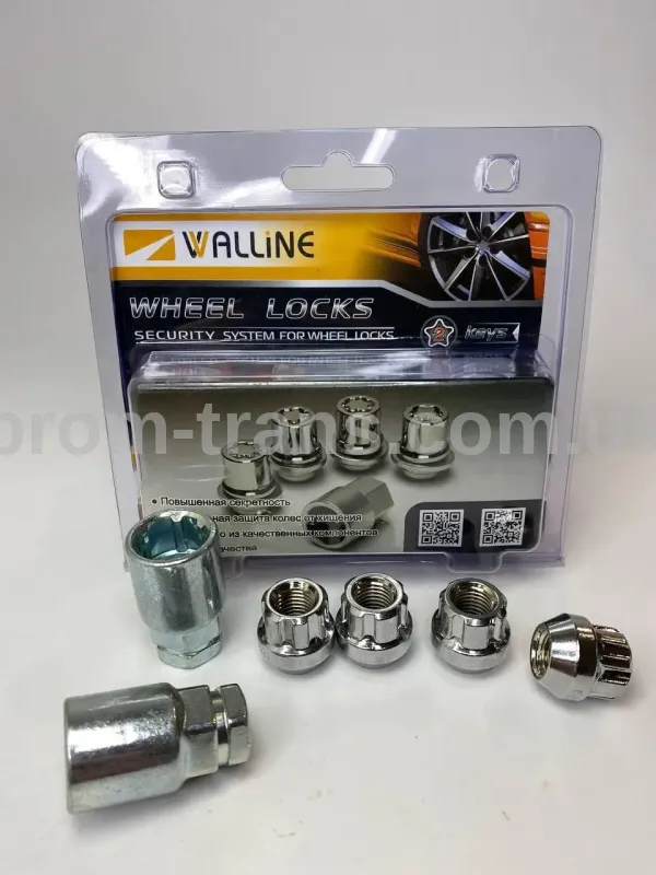 Гайка М12х1,5x22 колеса Accent, Gets, Chevrolet Aveo хром. конус відкр. секретки, 2 ключі (4 шт.) (вир-во Walline)