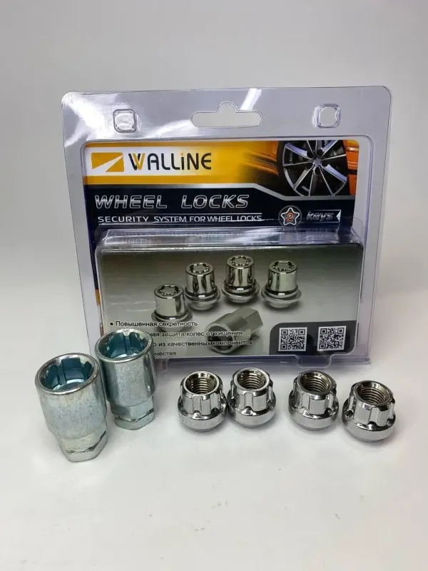 Гайка М12х1,5x22 колеса Accent, Gets, Chevrolet Aveo хром. конус відкр. секретки, 2 ключі (4 шт.) (вир-во Walline)