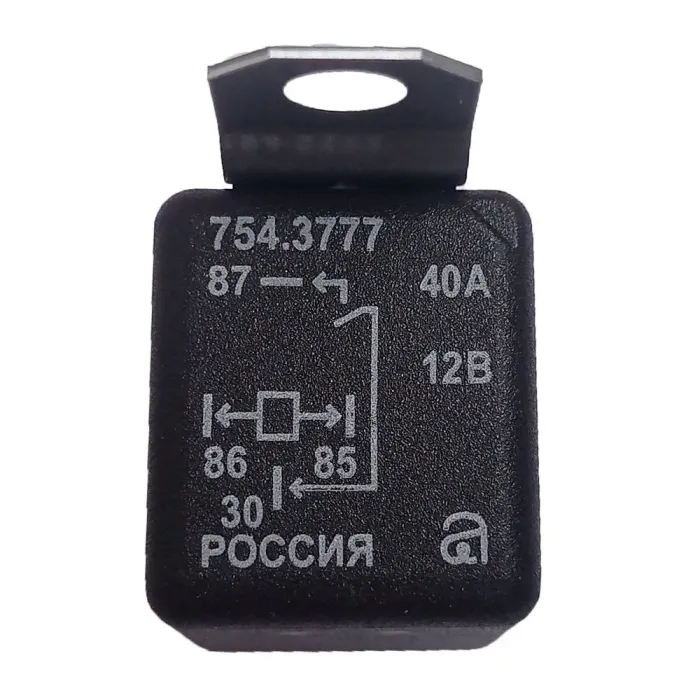 Реле  КамАЗ універсальне 4-х контактне 12В/40А 754.3777 (аналог 756.3777)  (вир-во АВАР)