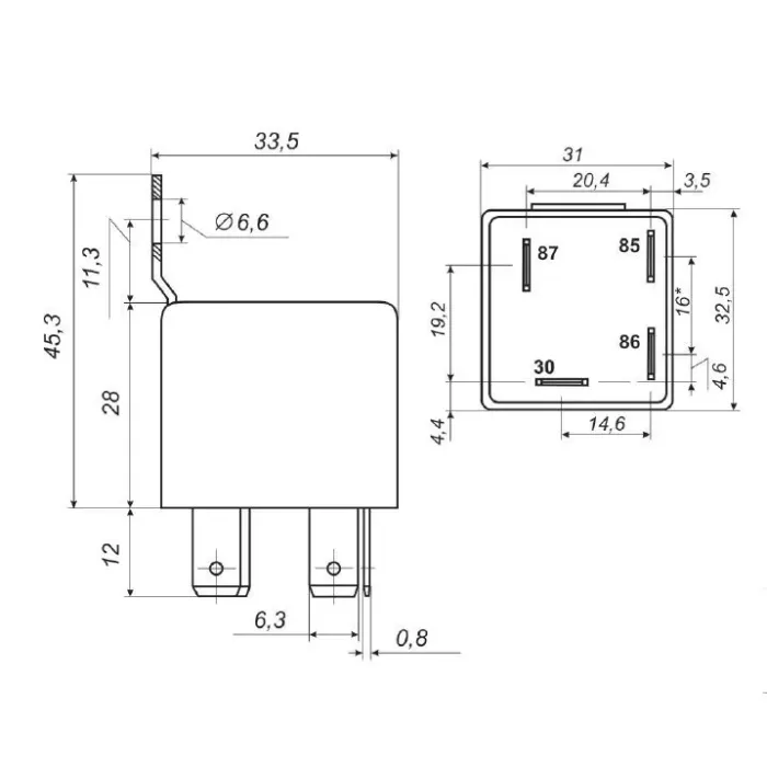 Реле стартера замикаюче 24В КамАЗ, БелАЗ, ЛАЗ 732.3747-10 (вир-во АВАР)