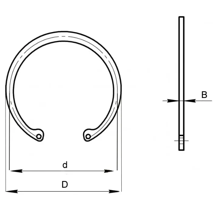 Кільце стопорне внутрішнє сталь 95 DIN 472 ГОСТ 13943-86