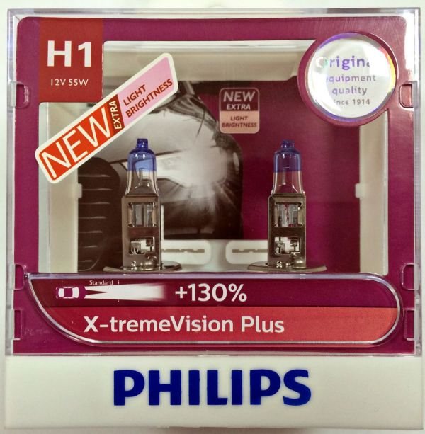КОМПЛЕКТ ЛАМП PHILIPS H1 X-TREME VISION SP 12V 55W 12258XV+S2