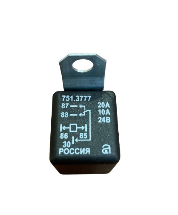 Реле КАМАЗ, МАЗ, КрАЗ 5-ти контактне 24В з кронштейном 751.3777 (вир-во АВАР)