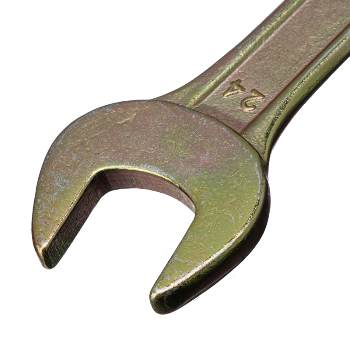 Ключ ріжковий гайковий 24х27 мм жовтий цинк (вир-во Сибртех)