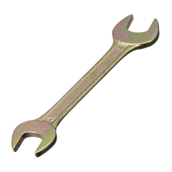 Ключ ріжковий гайковий 24х27 мм жовтий цинк (вир-во Сибртех)