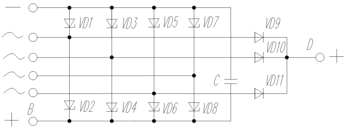 Міст діодний ген. 2110, 406 дв з болт.,100А Прамо МП 13-100-3-4-02 (вир-во Орбита)