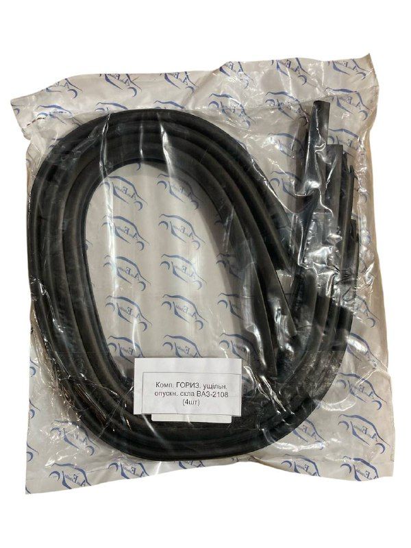 Комплект горизонтальних ущільнювачів опускного скла (бархотка) ліва+права ВАЗ 2108, 2113 (4шт) (Ремкомплект 53Р)