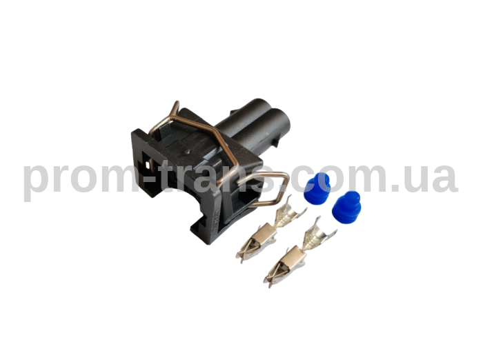 Автомобильный разъем гнездовой 2-х контактный аналог TE 829441-1 Delphi 15327868 серии 2,8мм для форсунок bosch 0280158502 датчика детонации ВАЗ 2108-2115 2110-2112