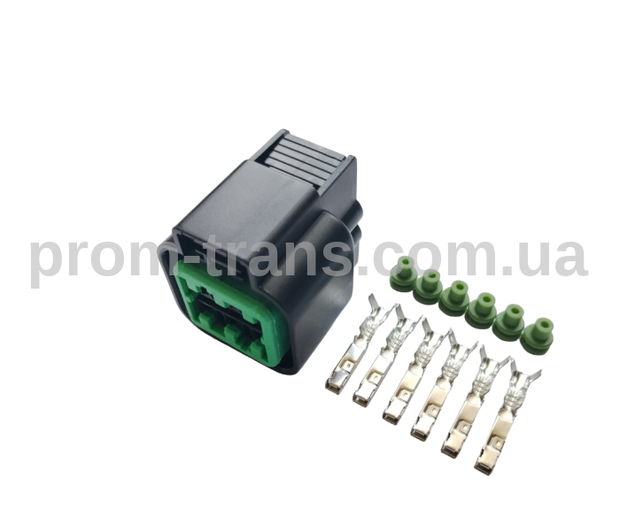 Авто разъем гнездовой 6-ти контактный аналог KUM PB625-06027