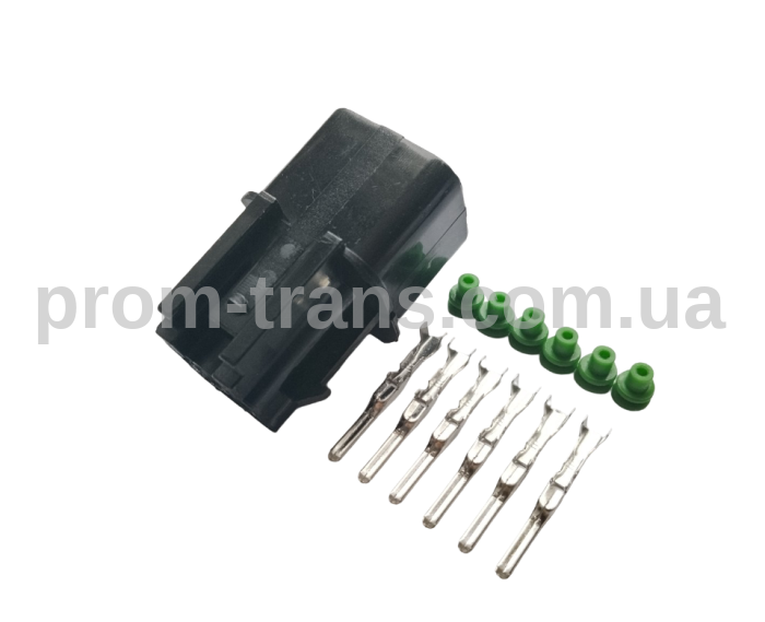 Авто разъем герметичный штыревой 6-ти контактный аналог KUM PB621-06020