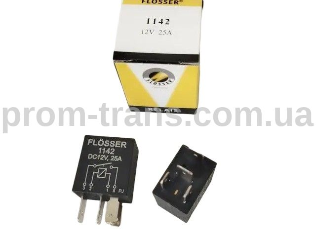 Реле універсальне 4-х конт. 12В 25А МІНІ 1142 (вир-во Flosser)