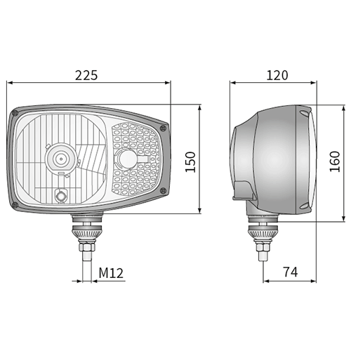 Фара головного світла з нижнім розташуванням кронштейна RGV1B.52400/RGV1B.52410 (вир-во WESEM)